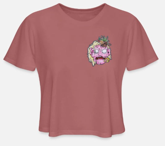 Crop top tête de zombie rose