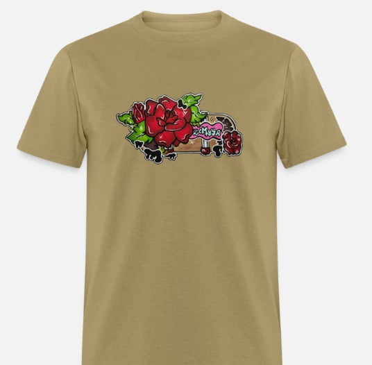 T-shirt planche a roulette avec fleur