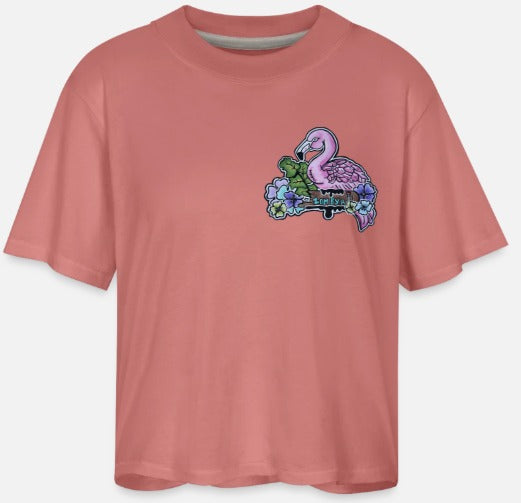 Crop top flamant rose