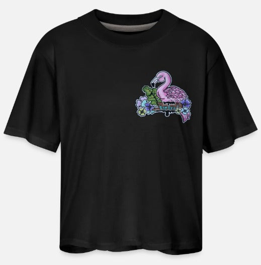 Crop top flamant rose