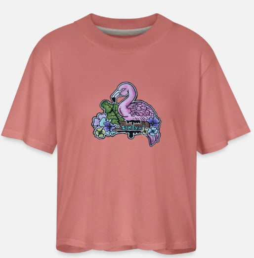 Crop top flamant rose