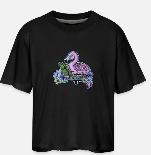Crop top flamant rose