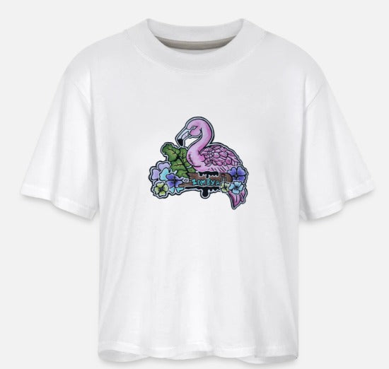 Crop top flamant rose