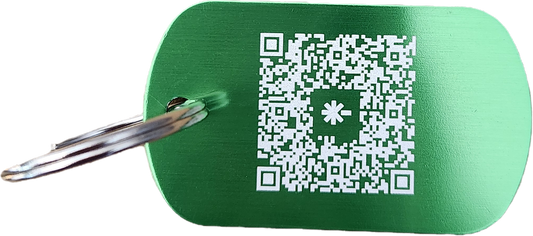 Porte clé vert gravé(médaille métallique)