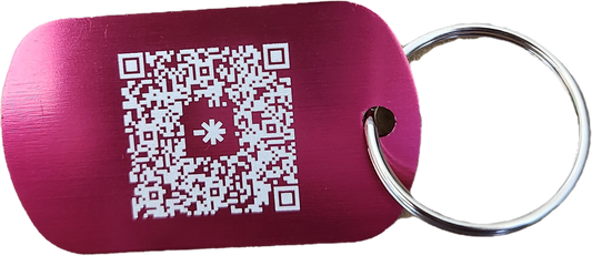 Porte clé rose gravé (médaille métallique)