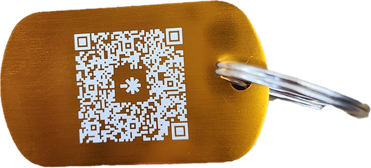 Porte clé jaune gravé (médaille métallique)