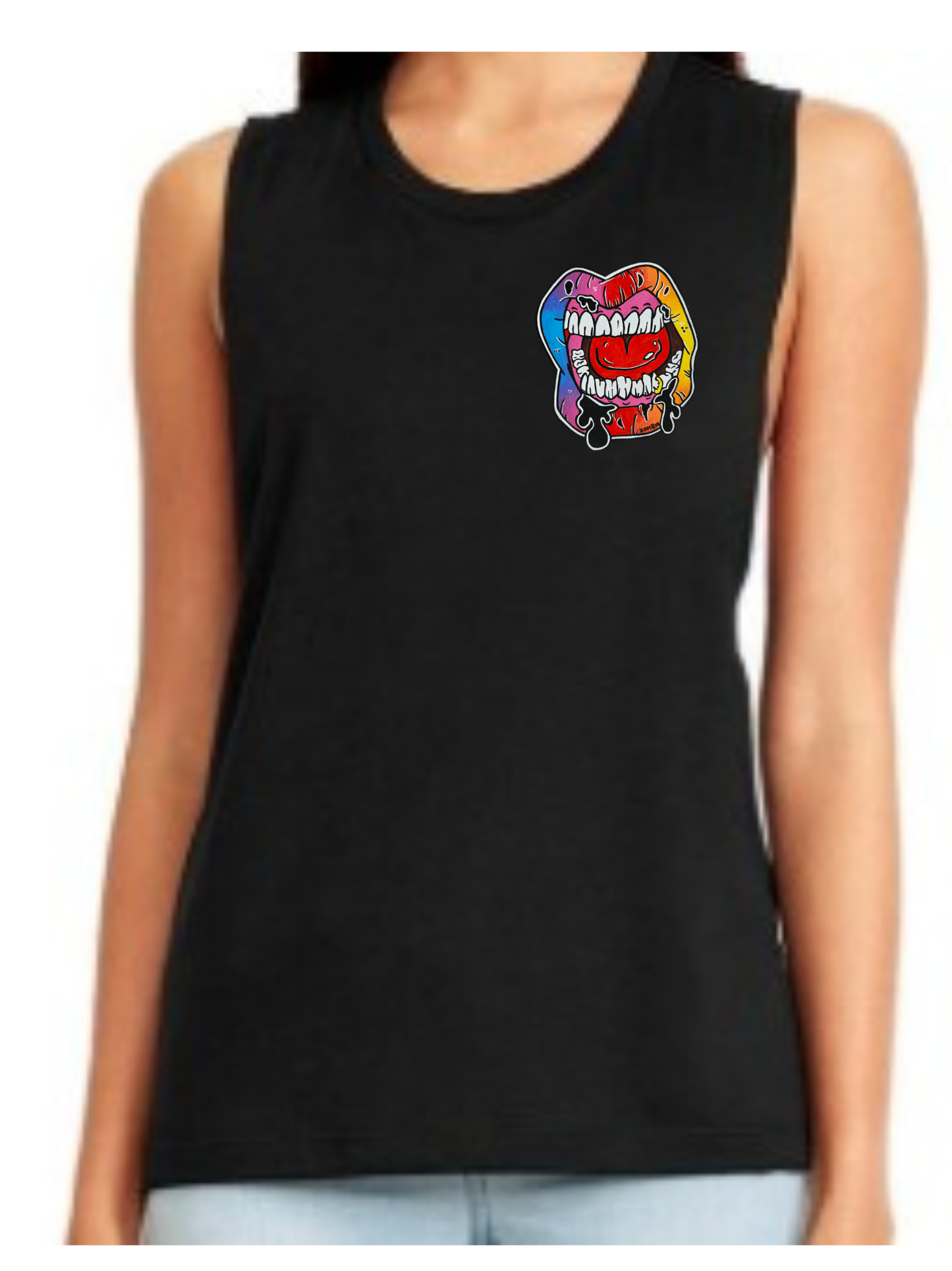 Camisole femme festival muscle Lèvre multicolore