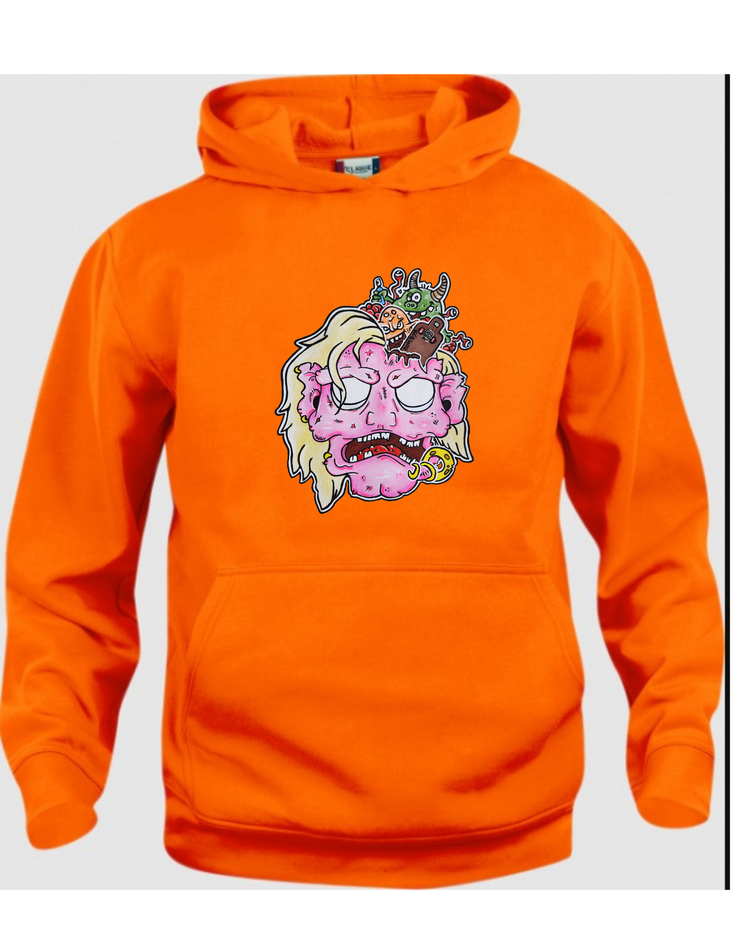 Hoodies Tête zombie rose