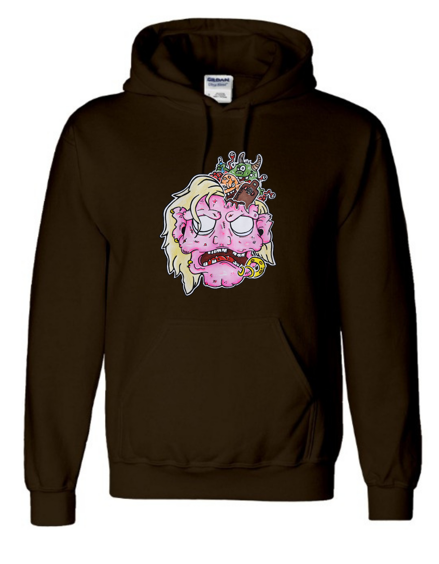 Hoodies Tête zombie rose