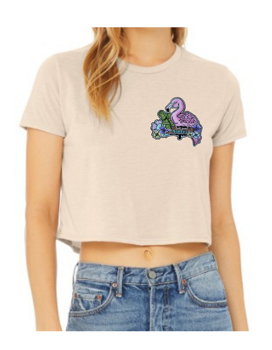Crop top flamant rose