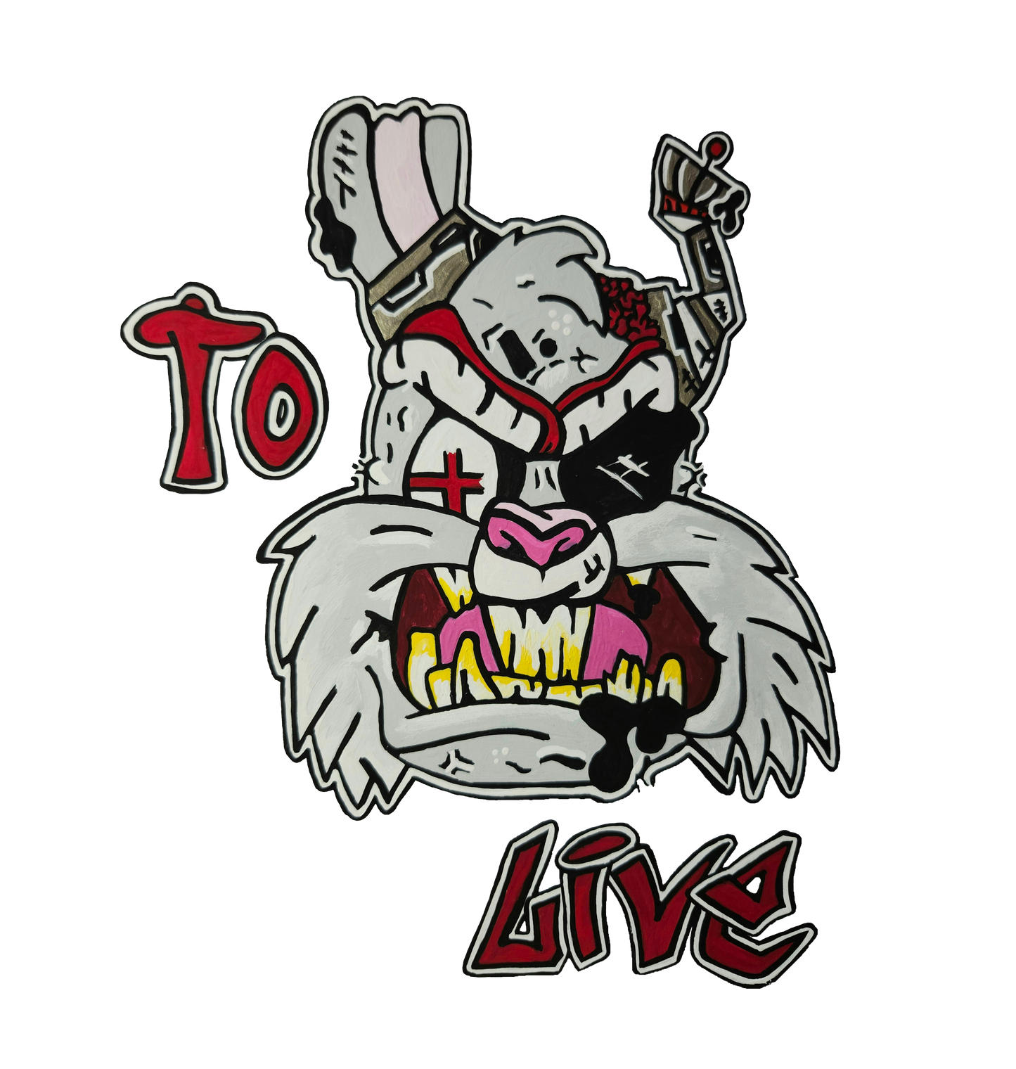 T-shirt lapin avec design to live