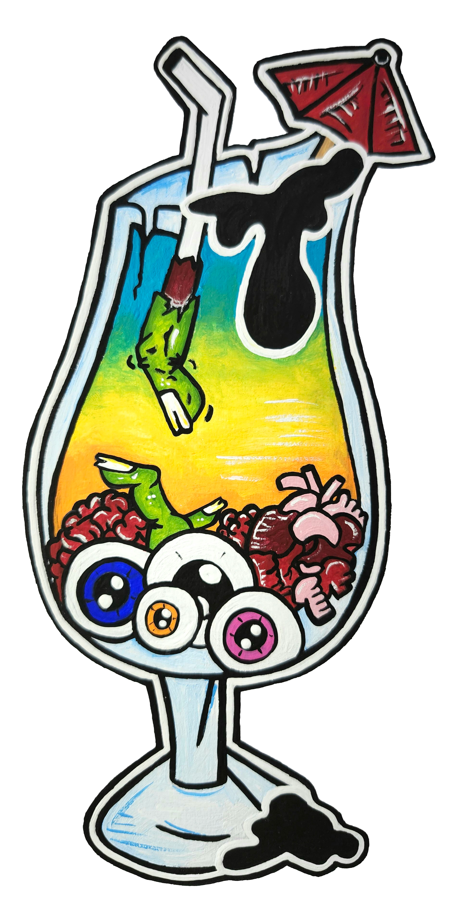 T-shirt verre cocktail - Main Image