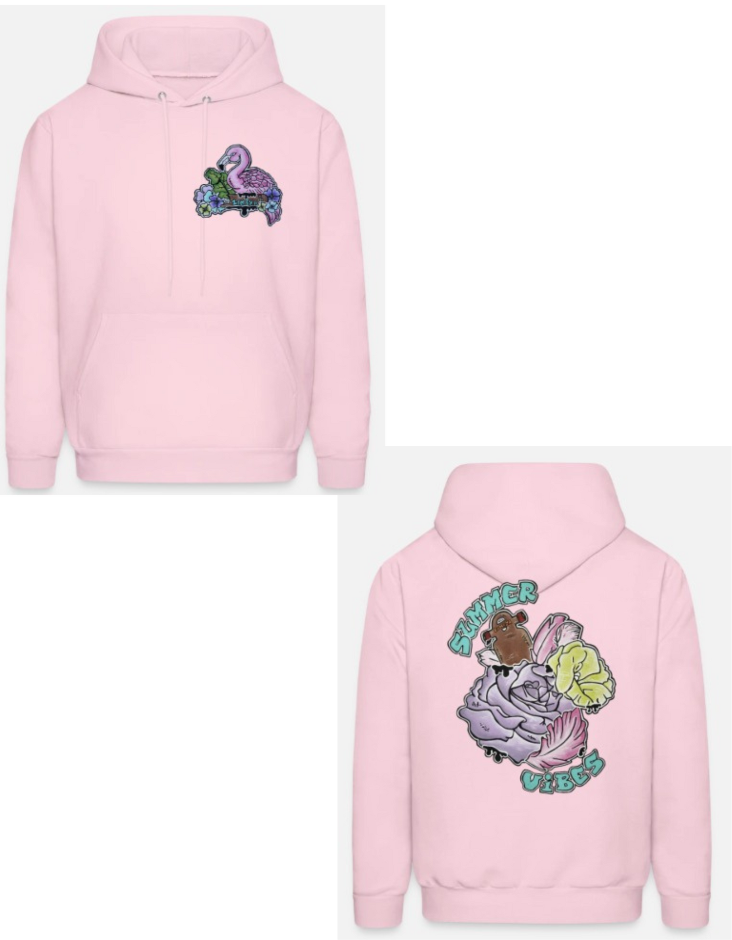 Hoodies enfant combo flamant rose
