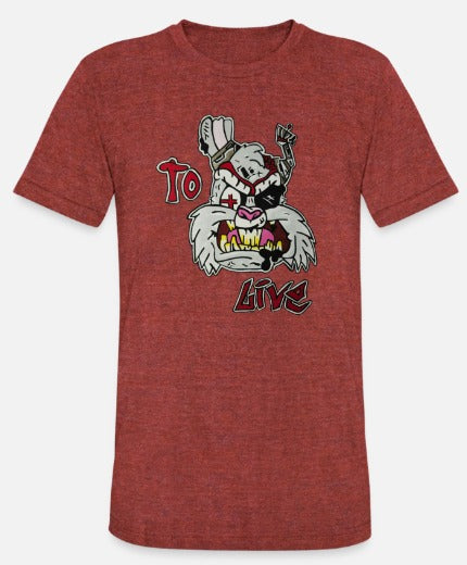 T-shirt lapin avec design to live