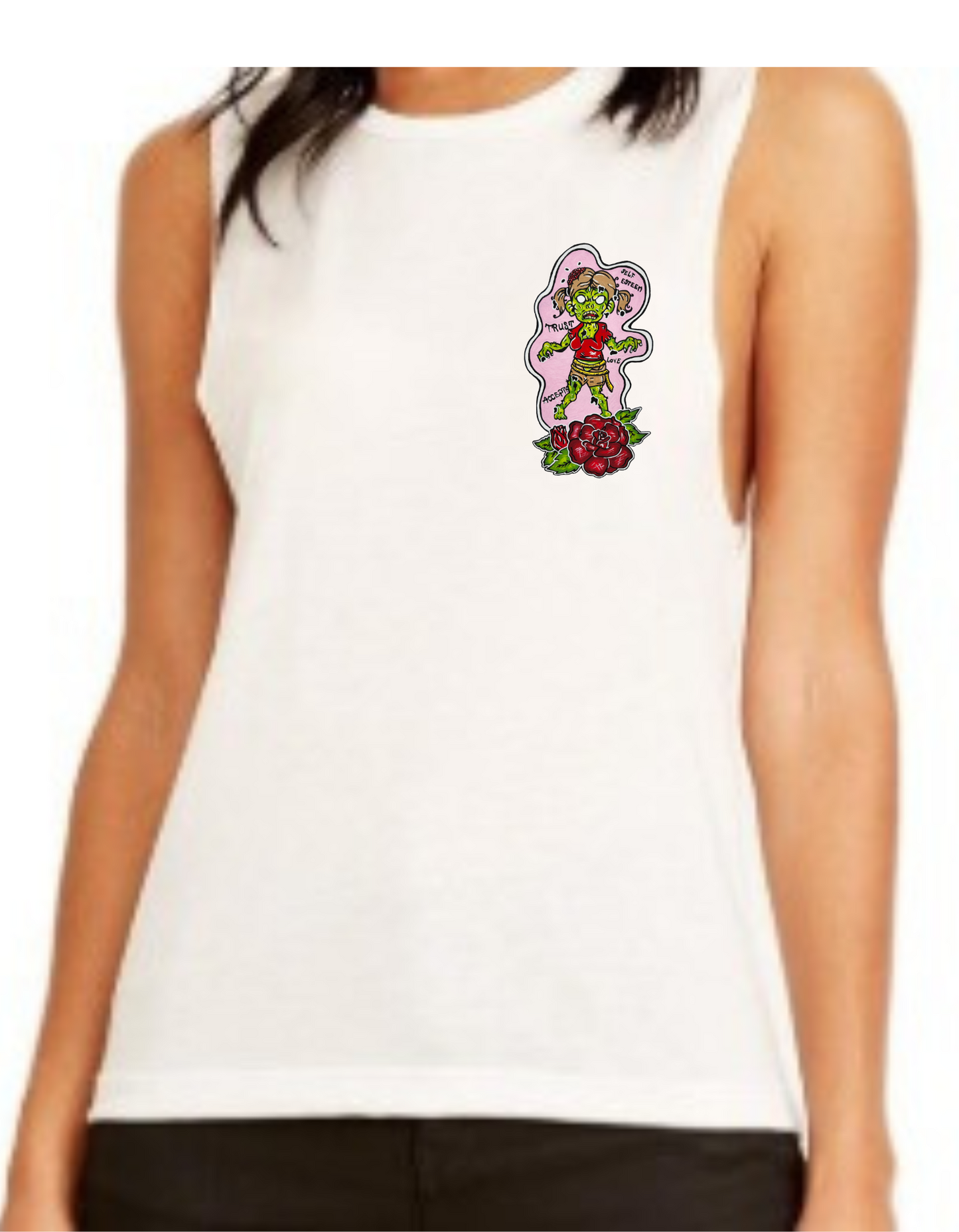 Camisole femme festival muscle Fille zombie fleur