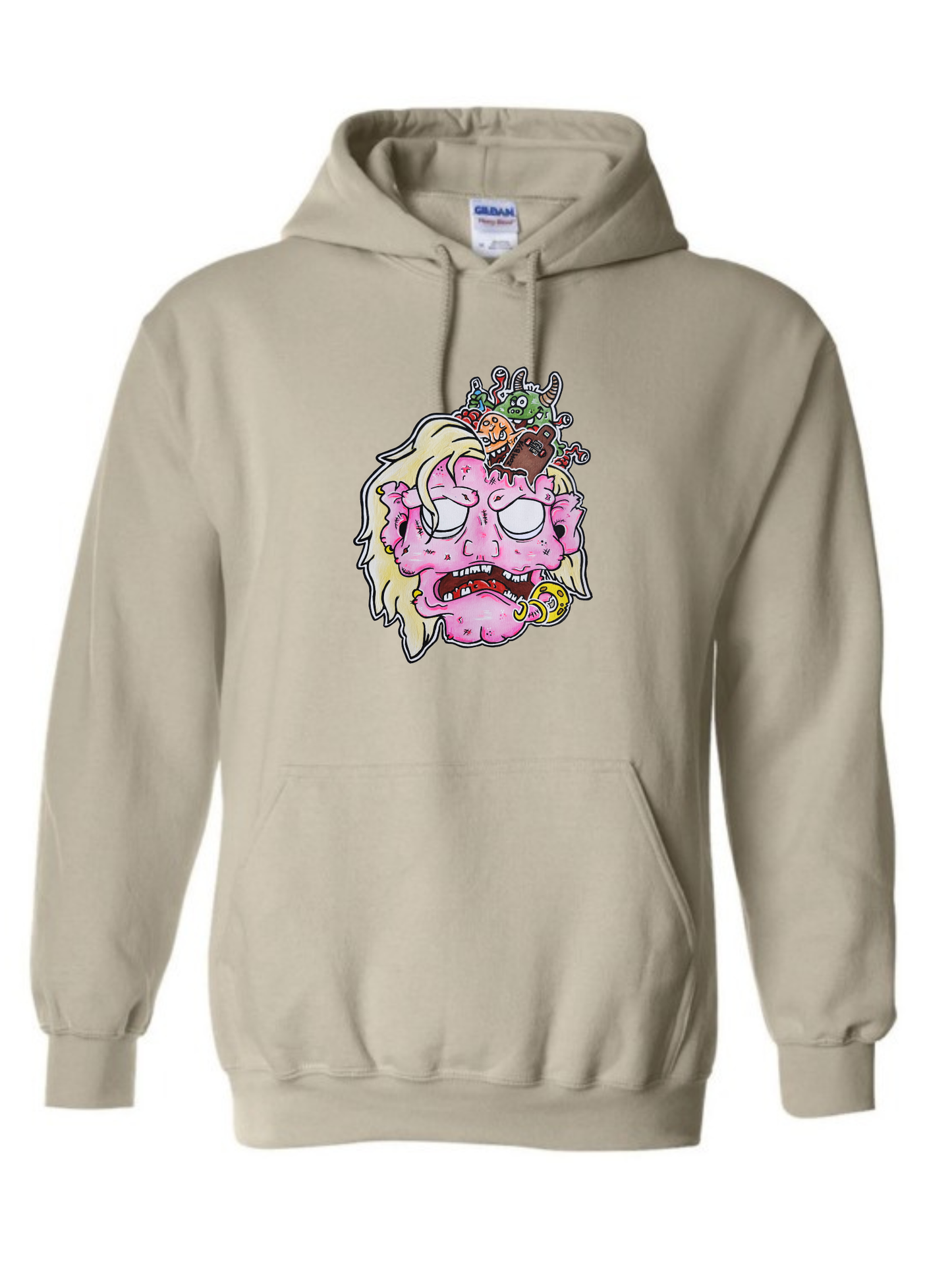 Hoodies enfant tête de zombie rose