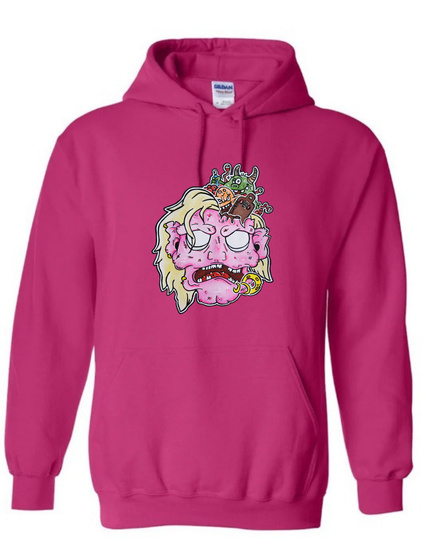 Hoodies Tête zombie rose