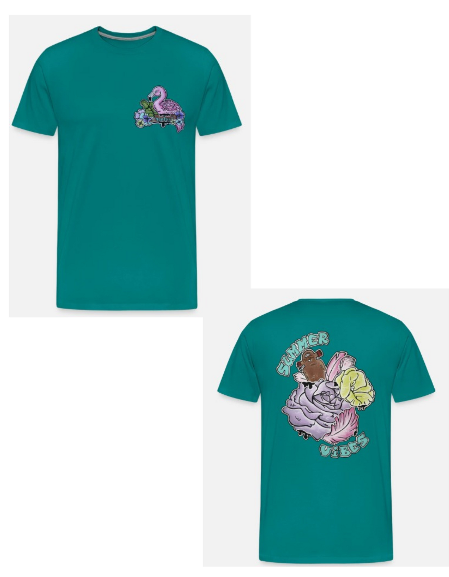 T-shirt combo flamant rose