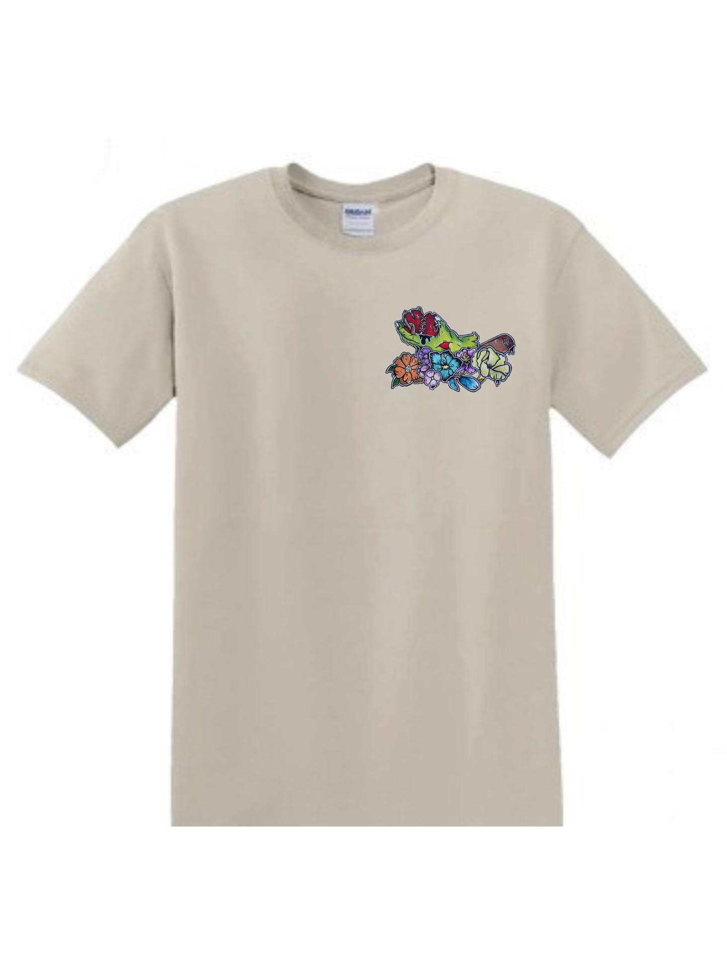 T-shirt main zombie coeur fleur