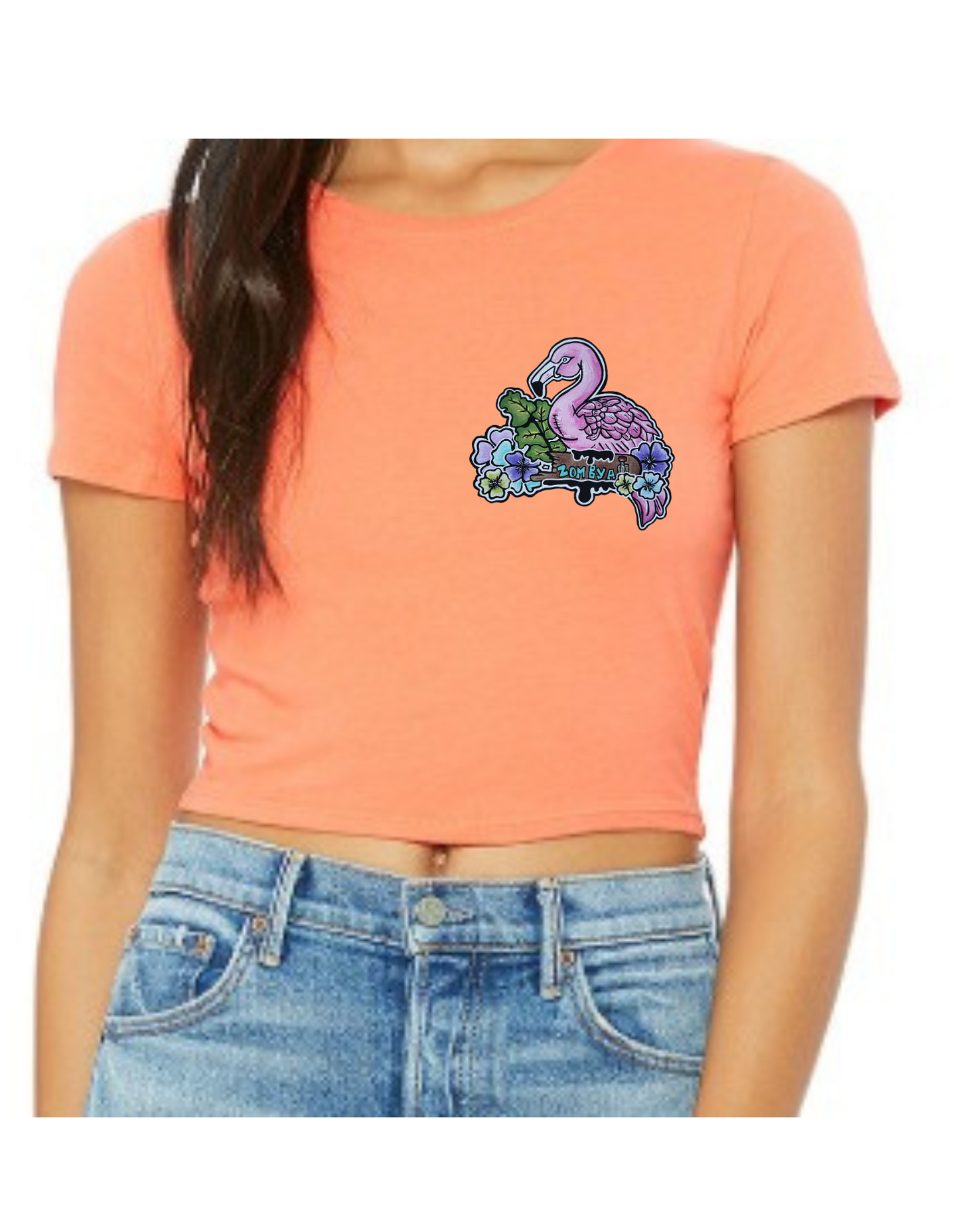 Crop top flamant rose