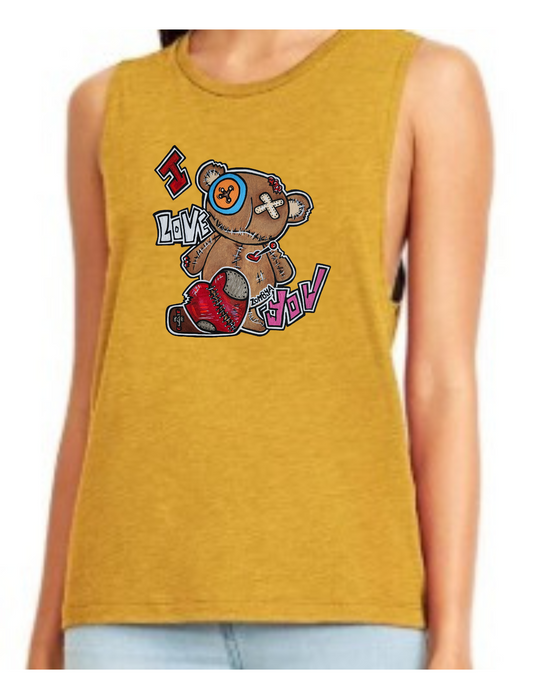 Camisole femme festival muscle Ours I Love you