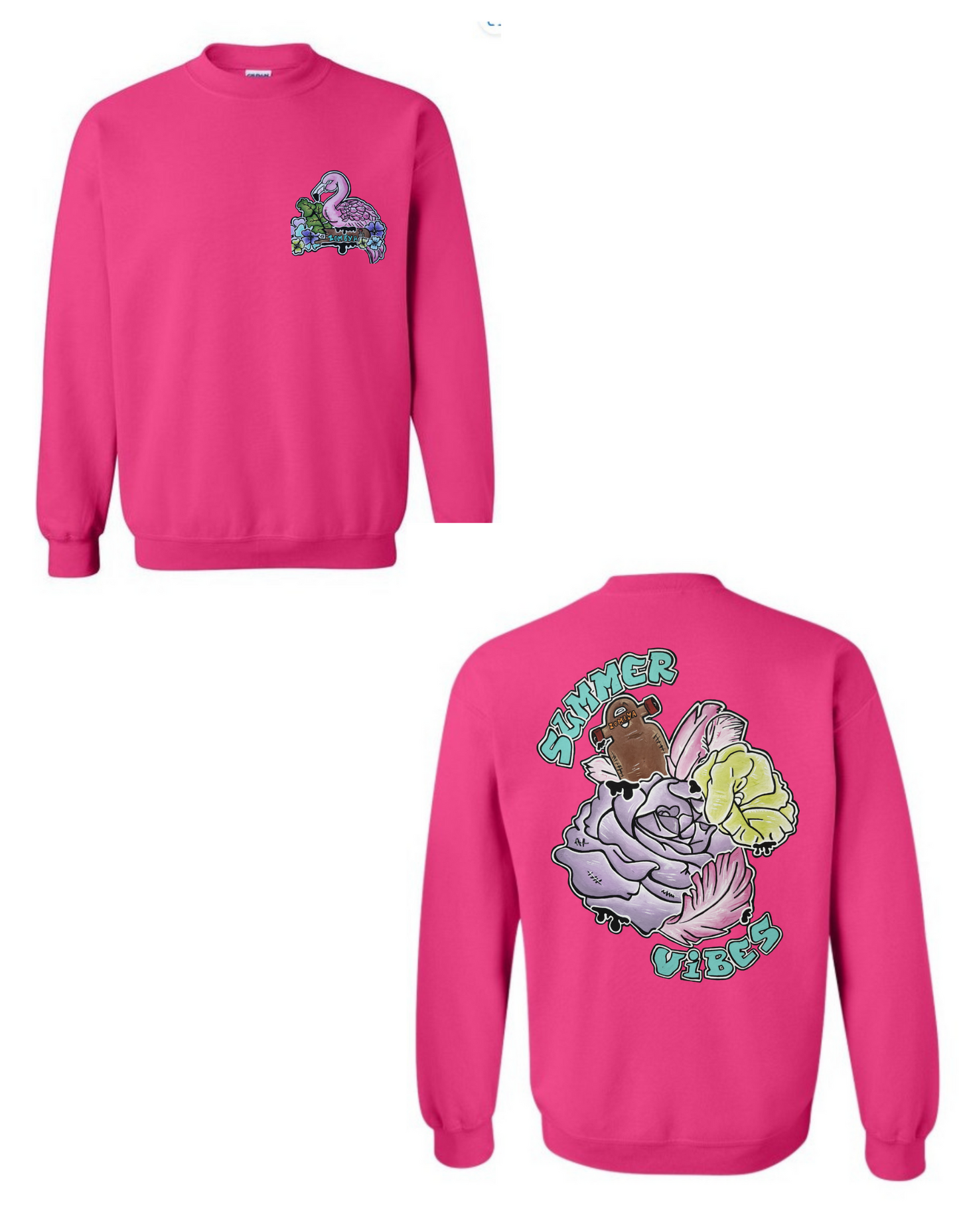 Crewneck combo flamant rose