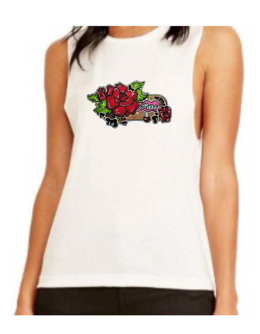 Camisole femme festival muscle Skate fleur