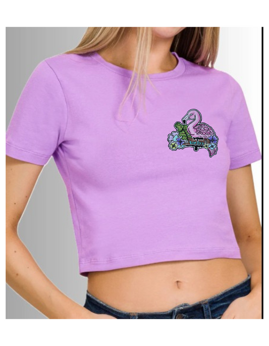 Crop top flamant rose