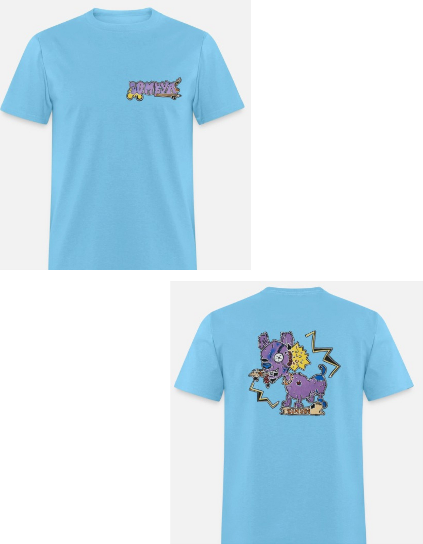 T-shirt enfant combo chien zombie