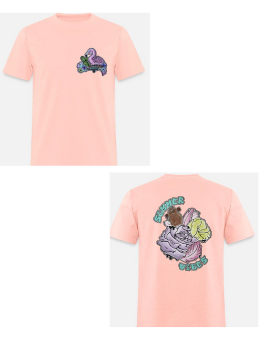 T-shirt combo flamant rose