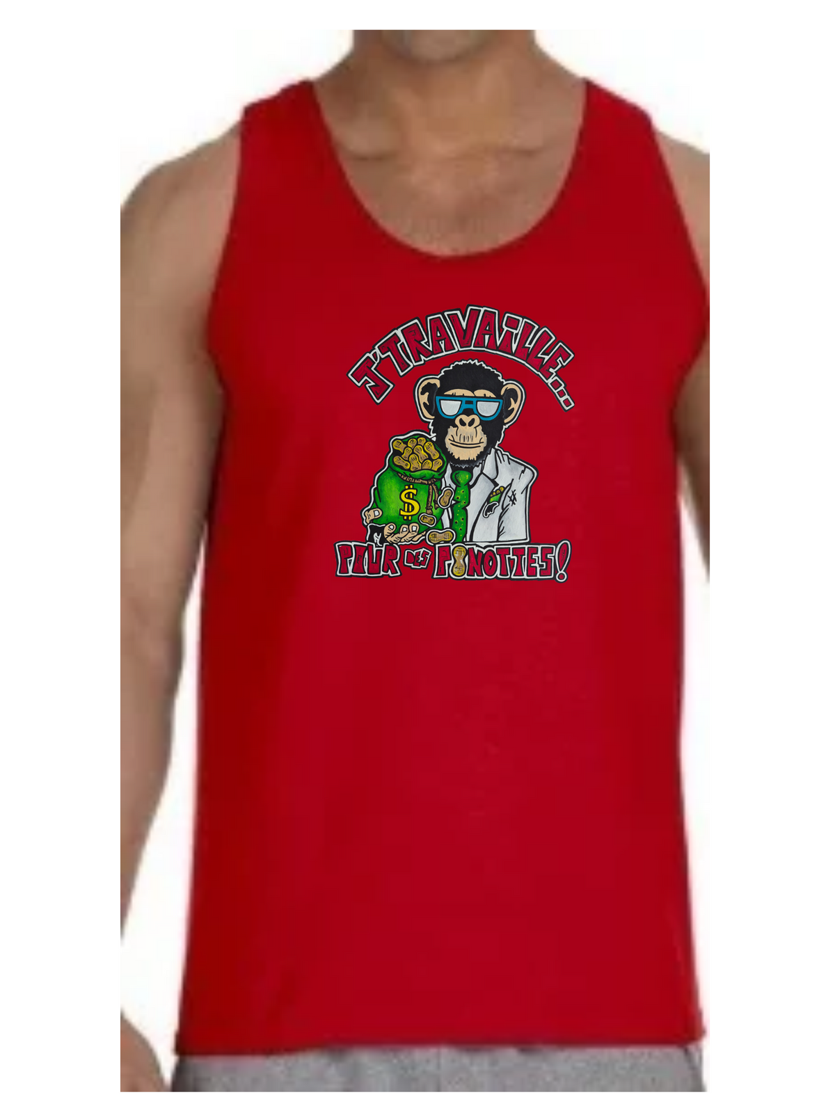 Camisole homme J'travaille pour des peanuts
