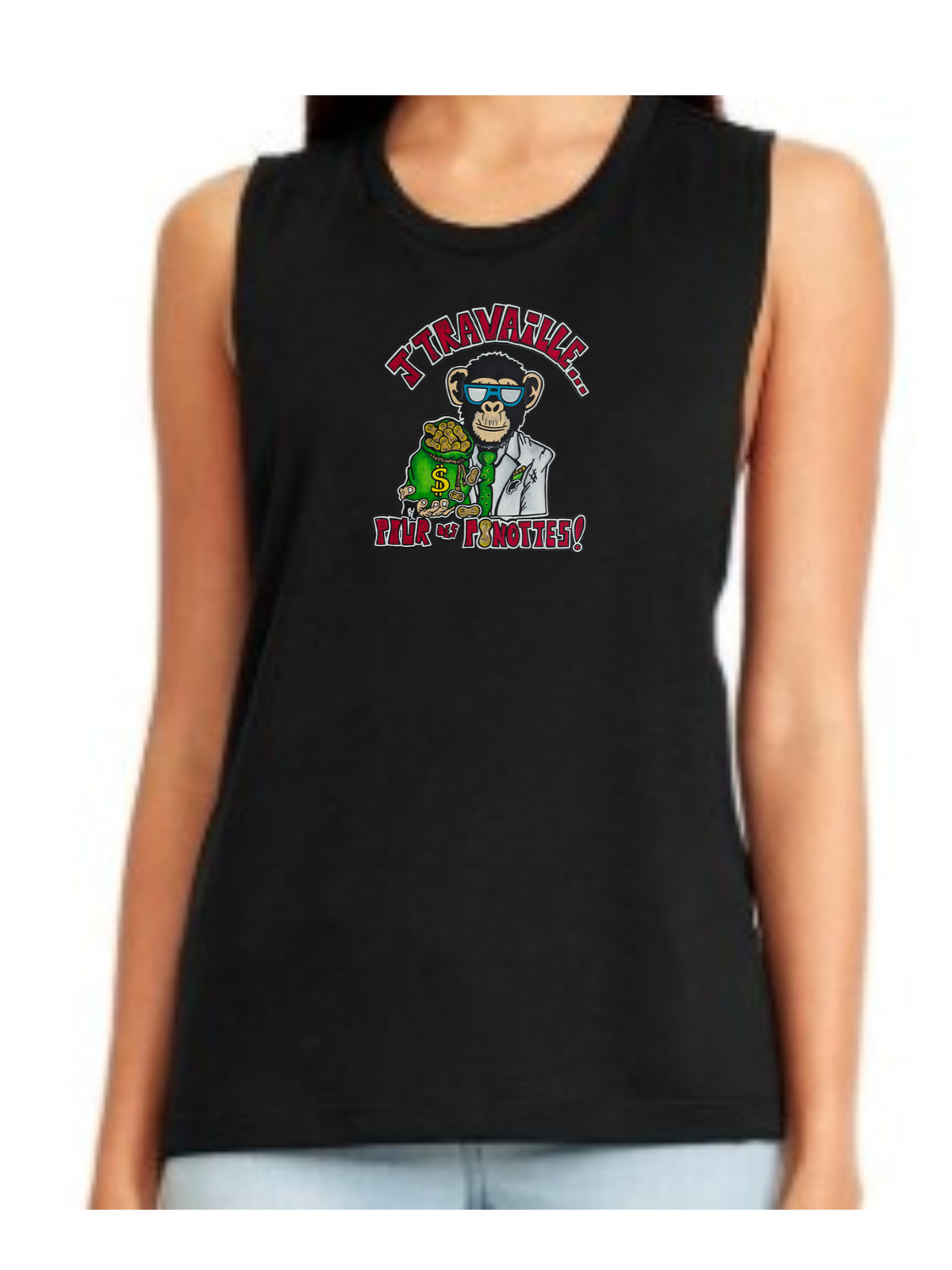 Camisole femme festival muscle J'travaille pour des peanuts