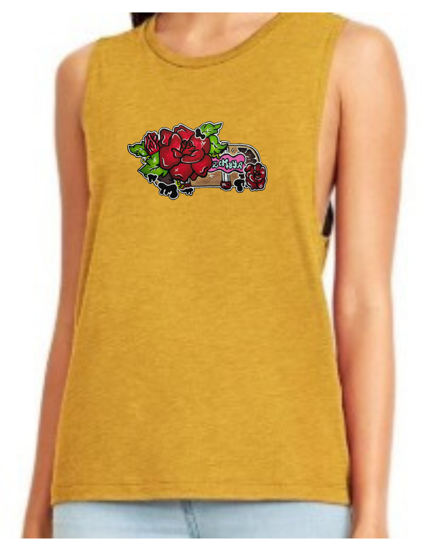 Camisole femme festival muscle Skate fleur