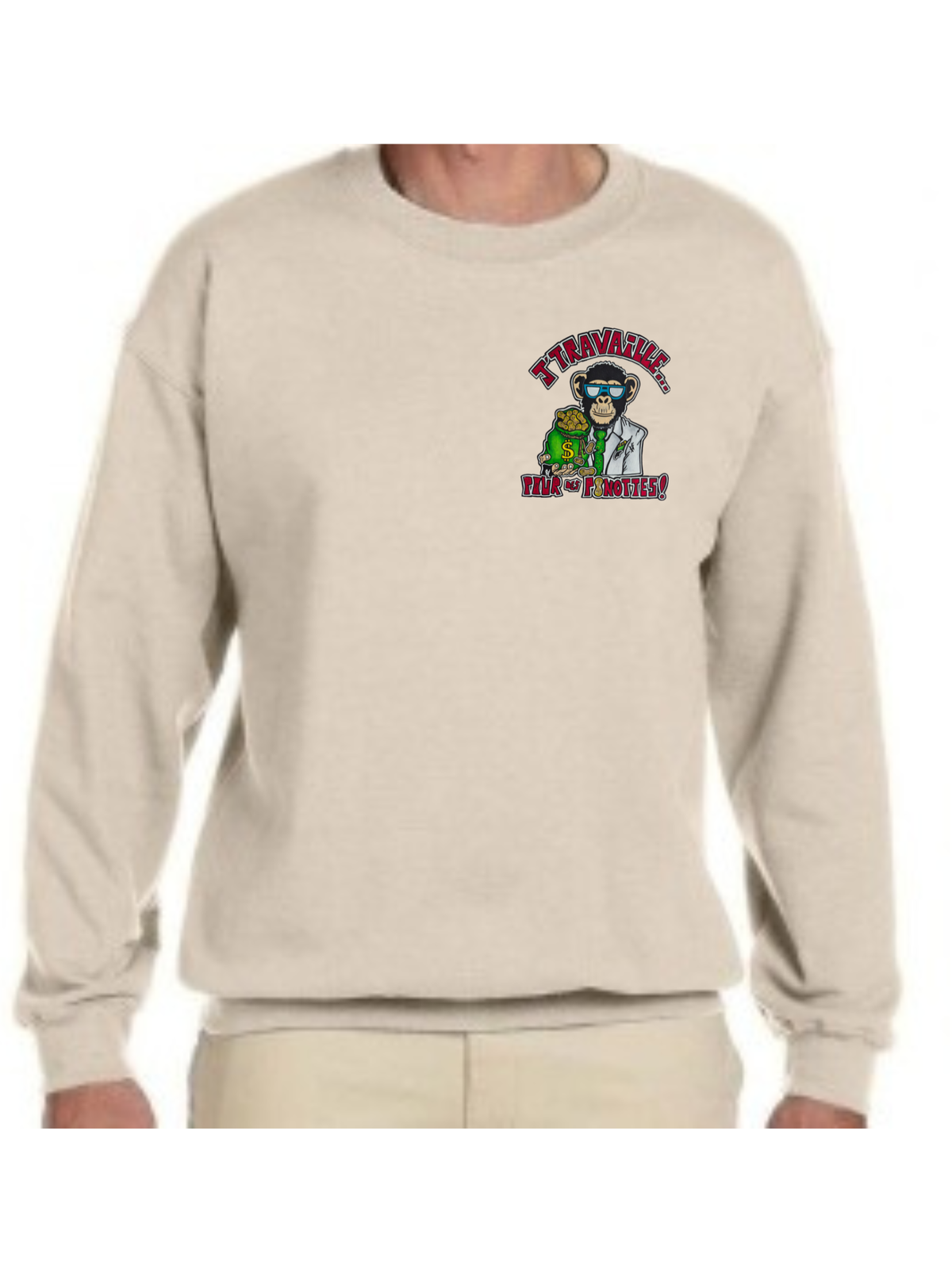 Crewneck J'travaille pour des peanuts