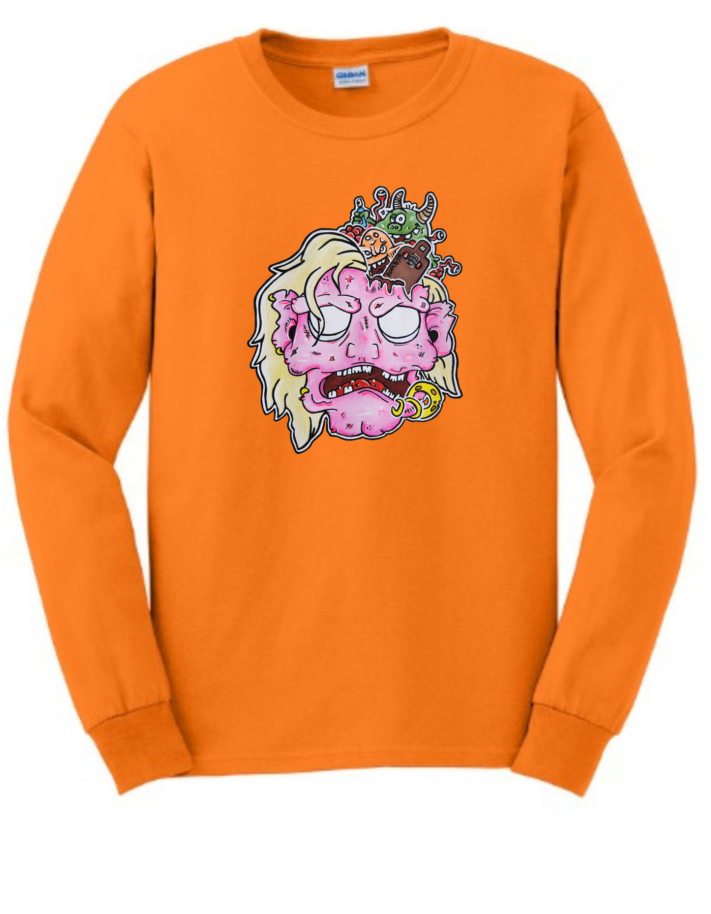 Crewneck tête de zombie rose