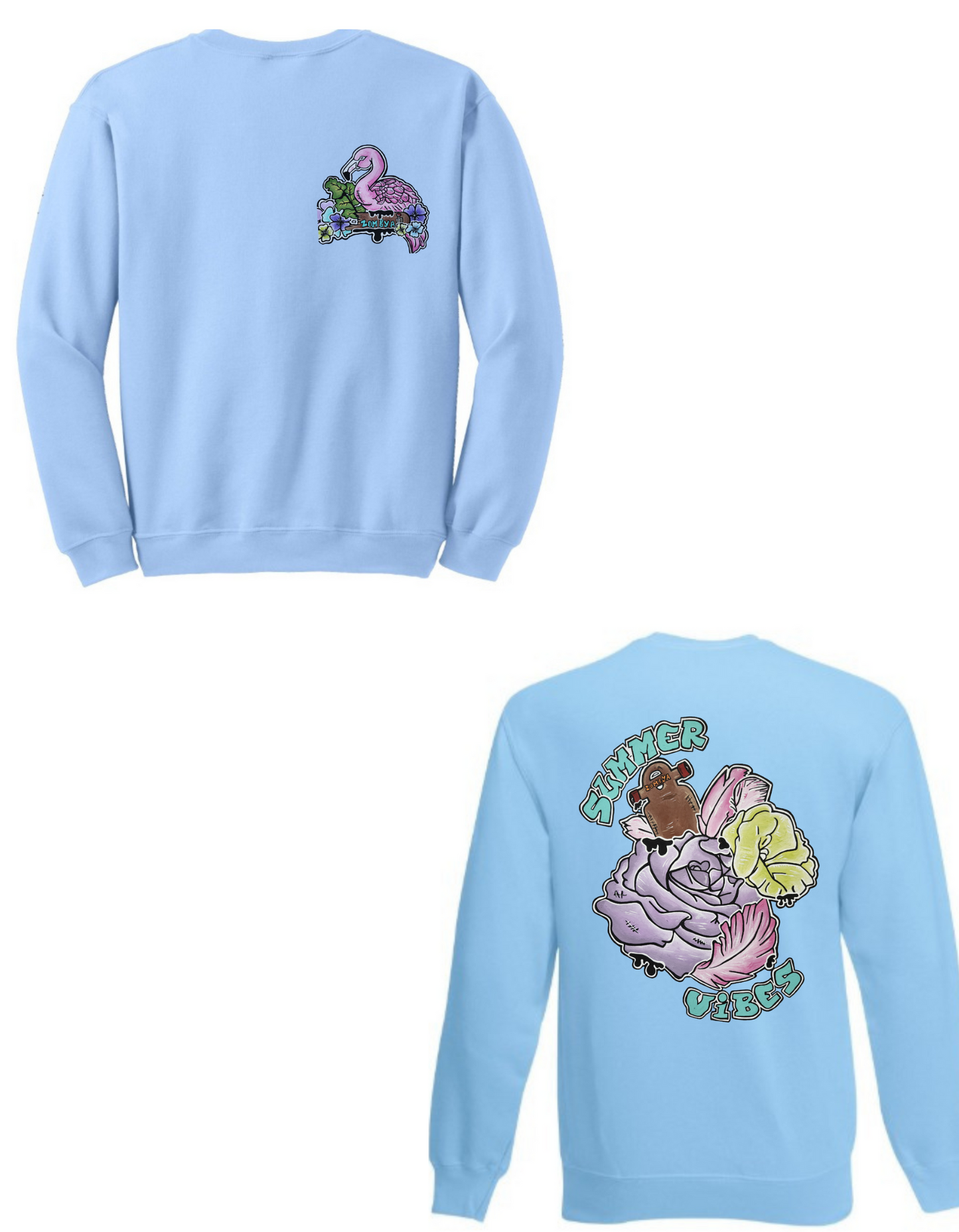 Crewneck combo flamant rose