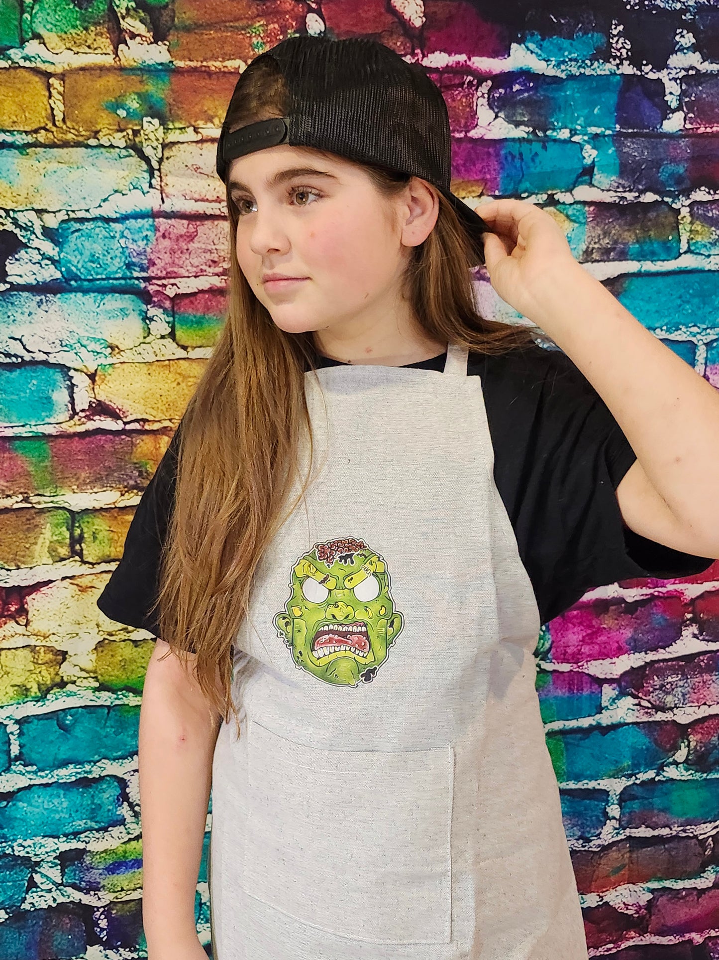 Tablier tête de zombie