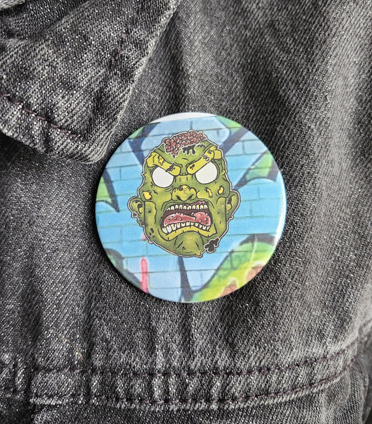 Macaron Tête de zombie avec fond couleur