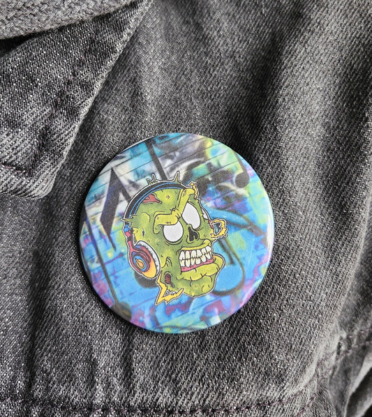 Macaron zombie écouteur avec fond de couleur