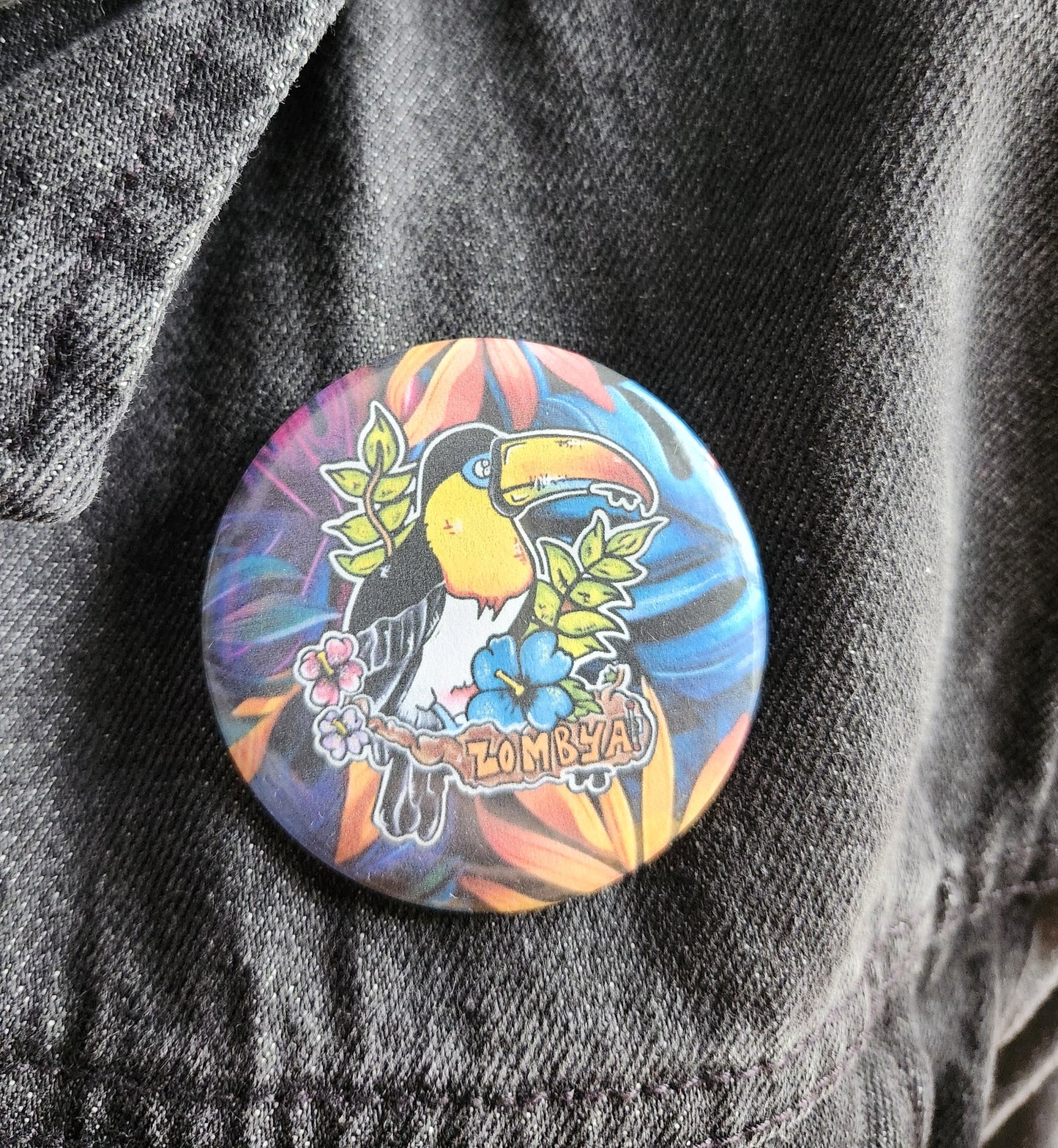 Macaron Toucan avec fond de couleur