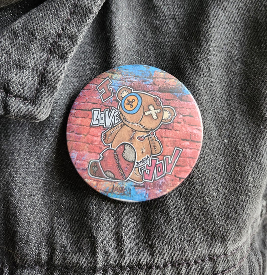 Macaron Ours I love you avec fond de couleur