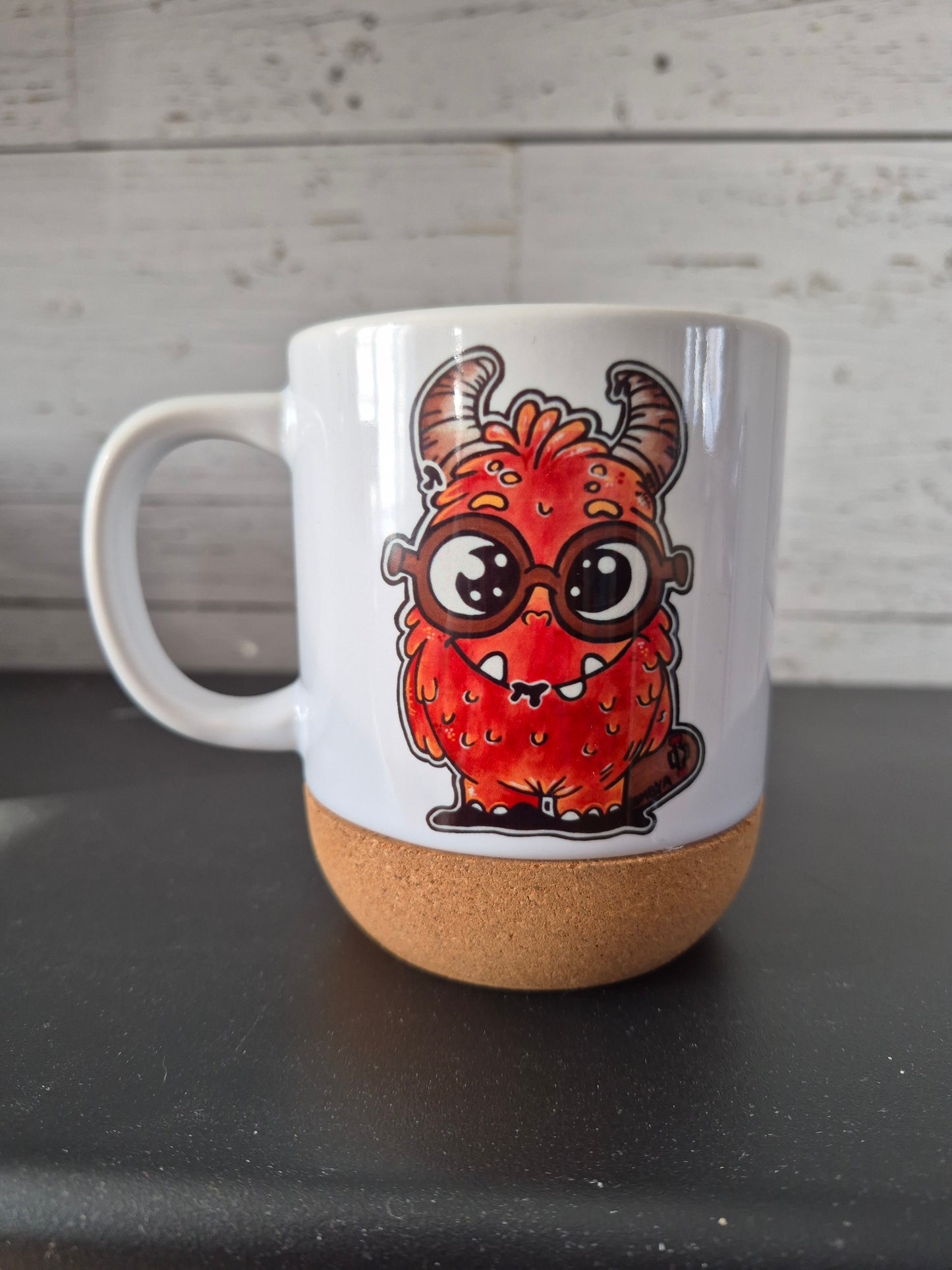 Tasse avec liège Monstre rouge