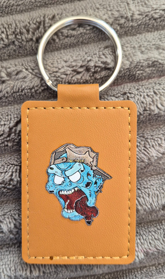Porte clé en cuir Zombie casquette