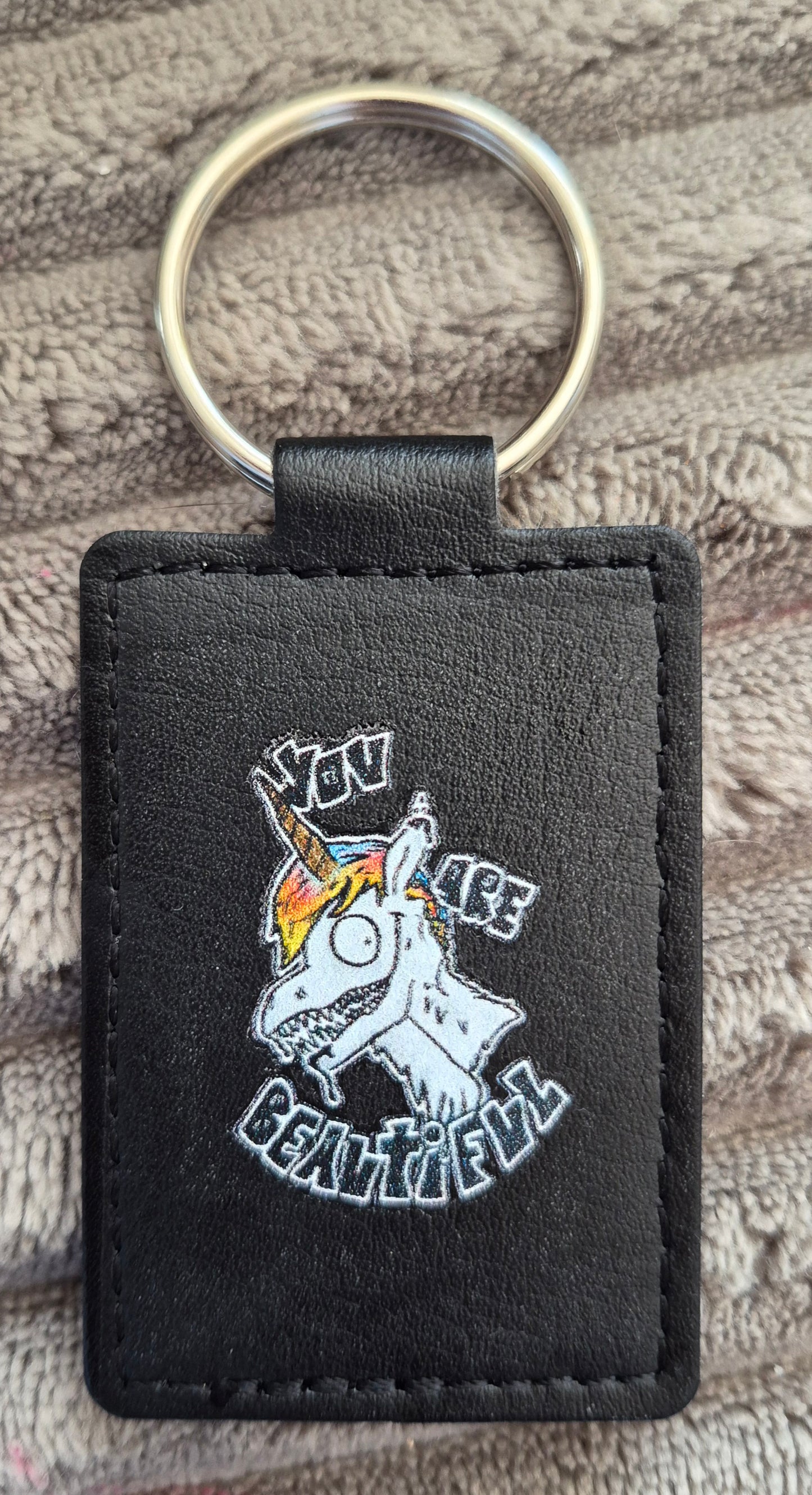 Porte clé en cuir You are beautiful