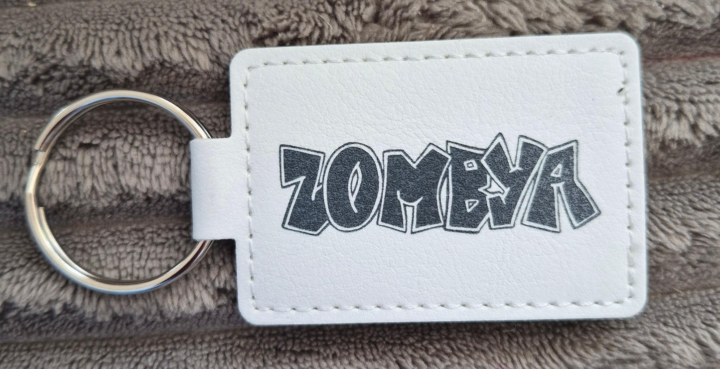 Porte clé en cuir Zombya noir