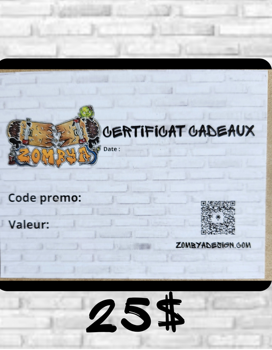 Certificat cadeaux 25$