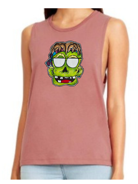 Camisole femme festival muscle Zombie lunette de soleil