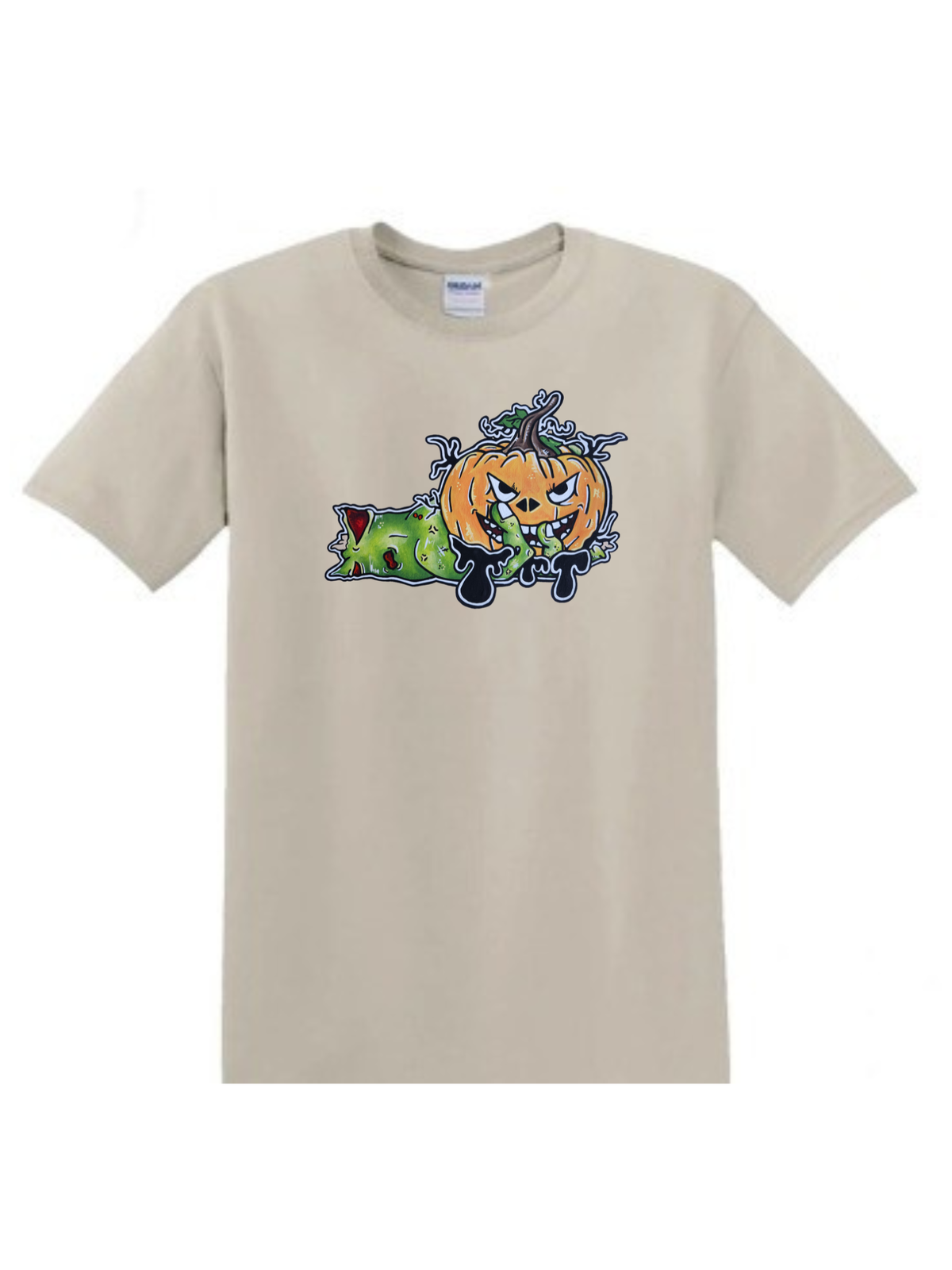 T-shirt Main zombie citrouille