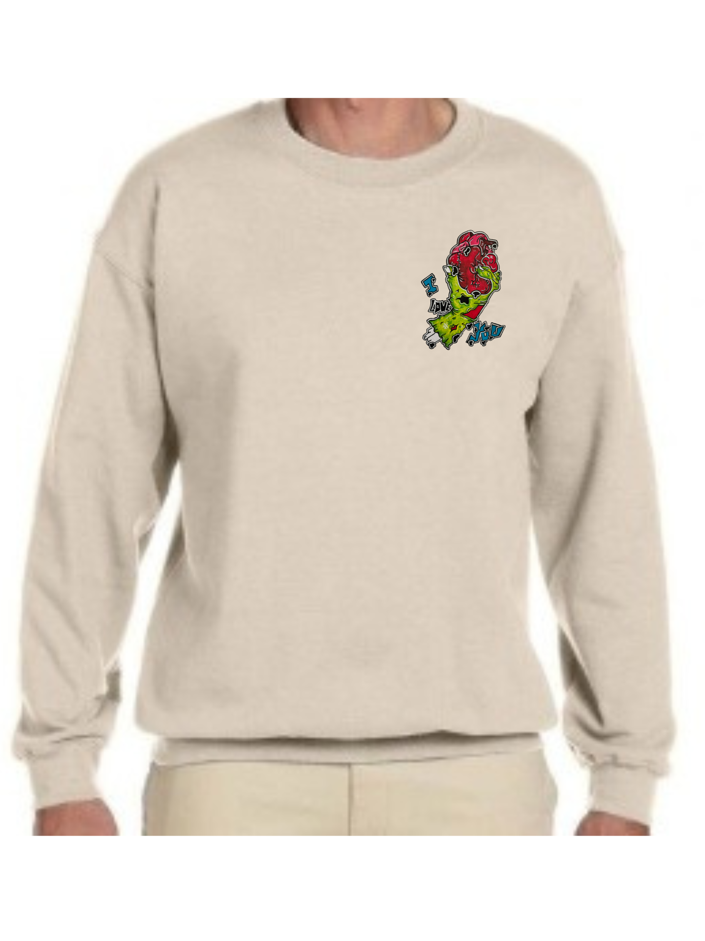 Crewneck Main zombie coeur I love you