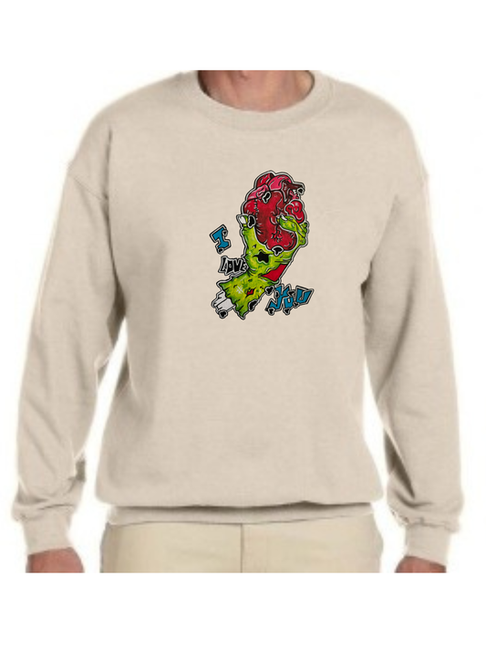 Crewneck Main zombie coeur I love you